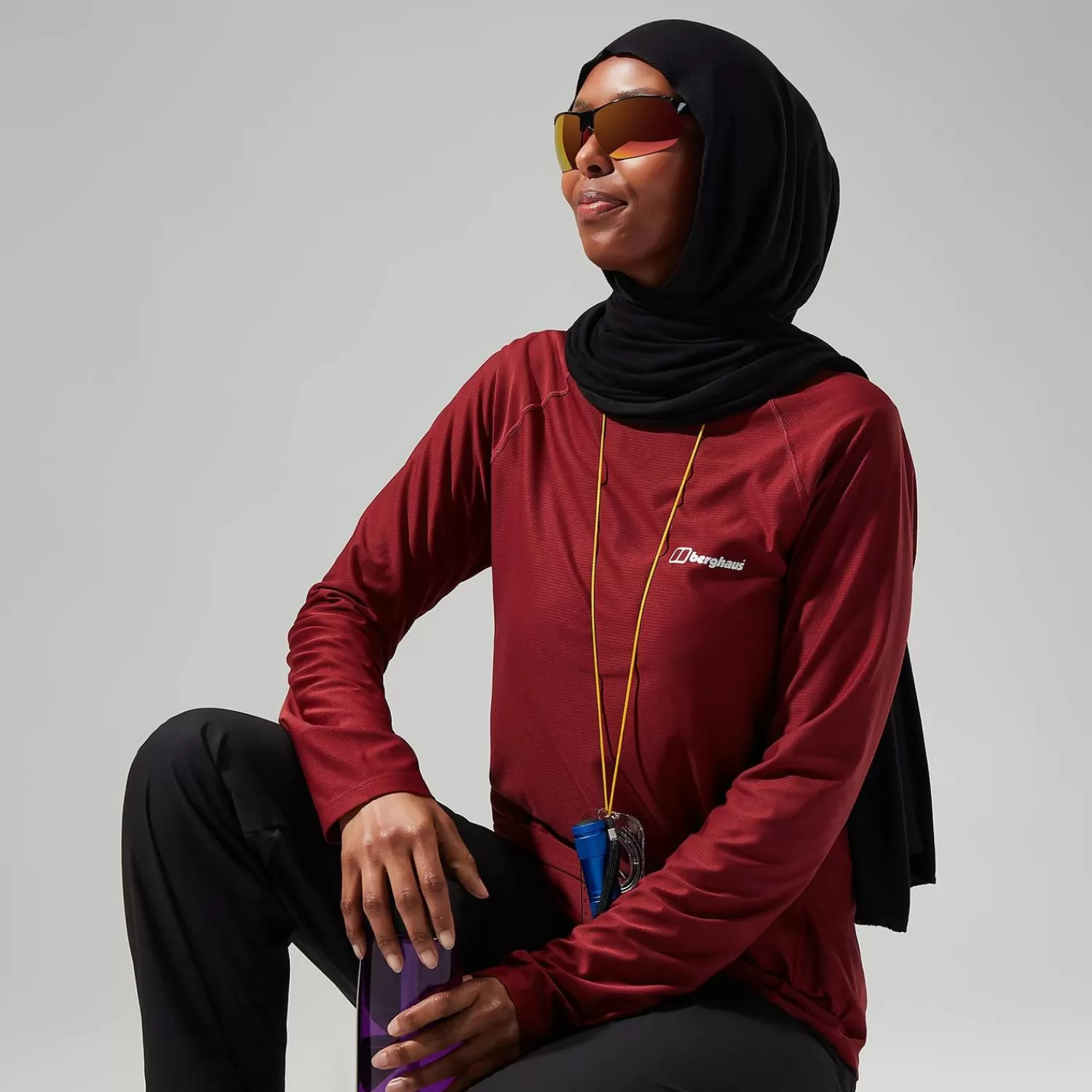 Berghaus Everyday | Baselayer-24/7 Long Sleeve T-Shirt für Damen - Dunkelrot Dark Red