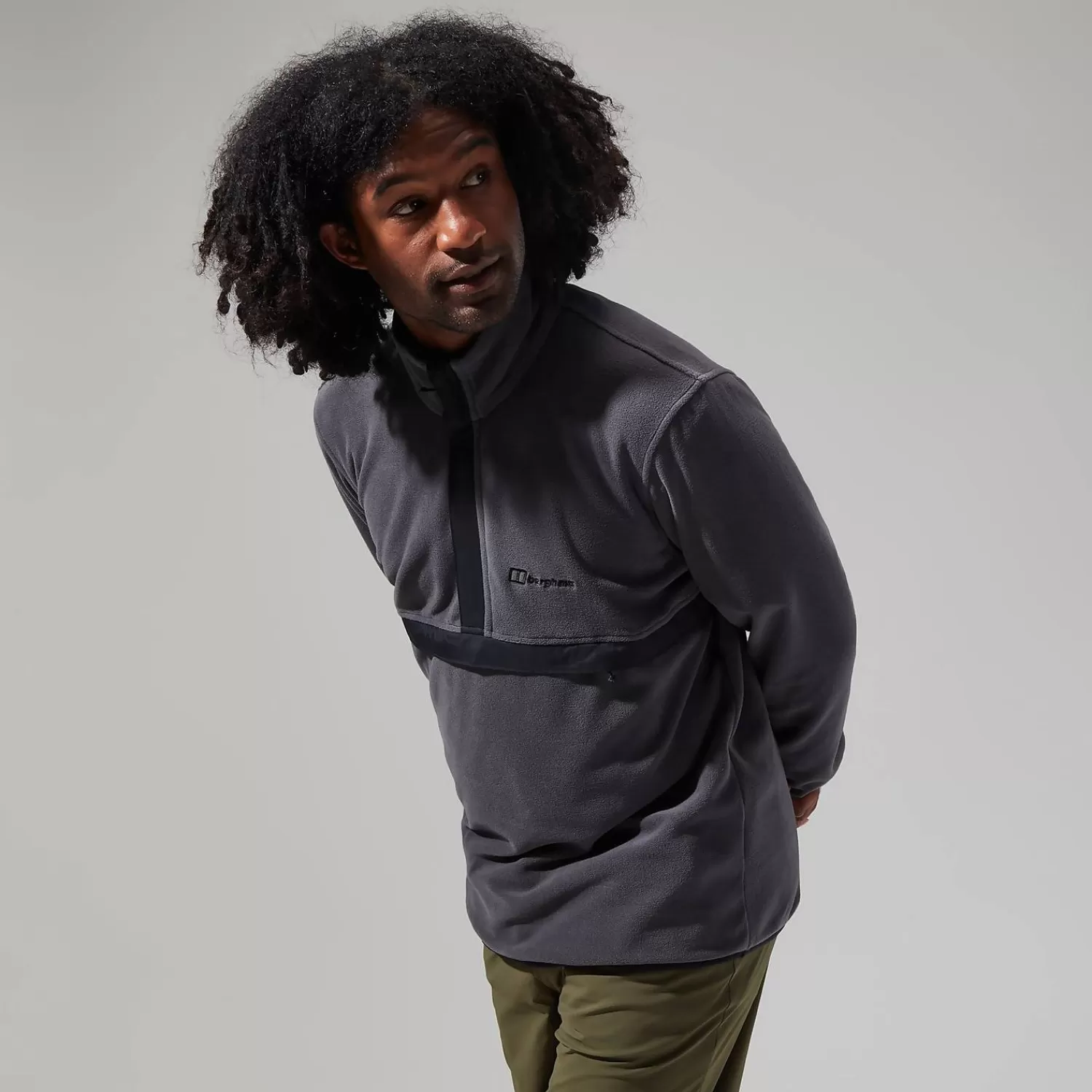 Berghaus Everyday | Fleece-Aslam Micro Half Zip Fleece für Herren - Grau/Schwarz