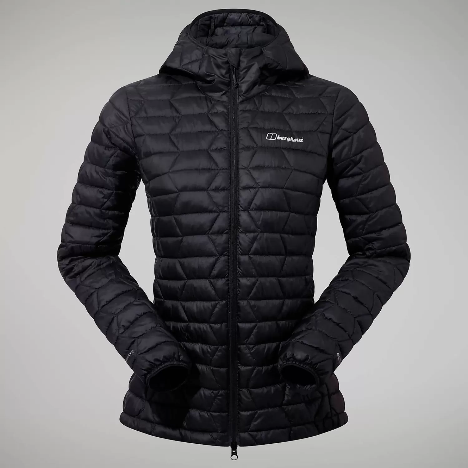 Berghaus Wandern & Trekking | Isolierend-Cuillin Isolierter Hoodie für Damen - Schwarz/Grau Jet Black/Grey Pinstripe