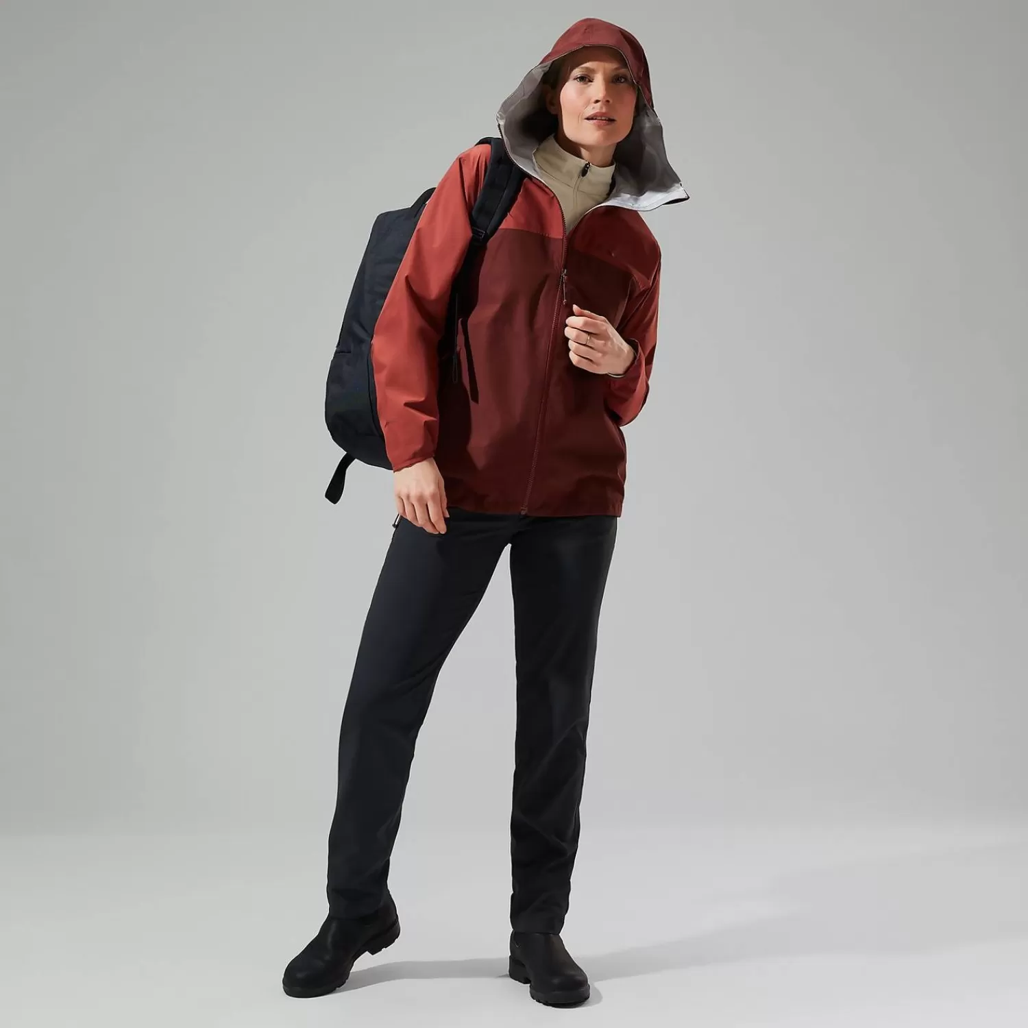 Berghaus Everyday | Wasserdicht-Deluge Pro 3.0 Jacke für Damen - Rot/Braun Dark Red