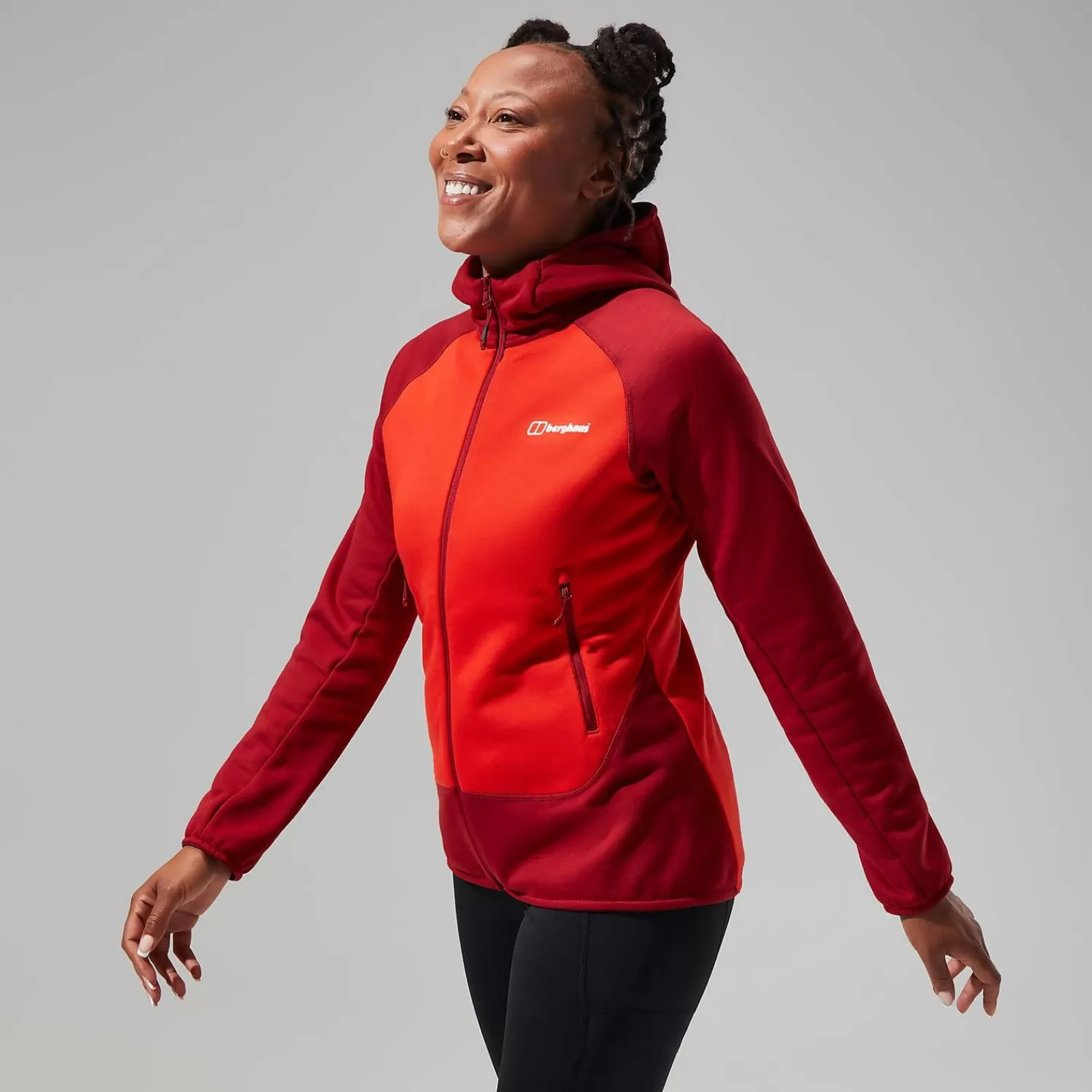 Berghaus Wandern & Trekking | Hoodies-Heuberg Hoodie für Damen - Orange/Dunkelrot Poinciana/Red Dahlia