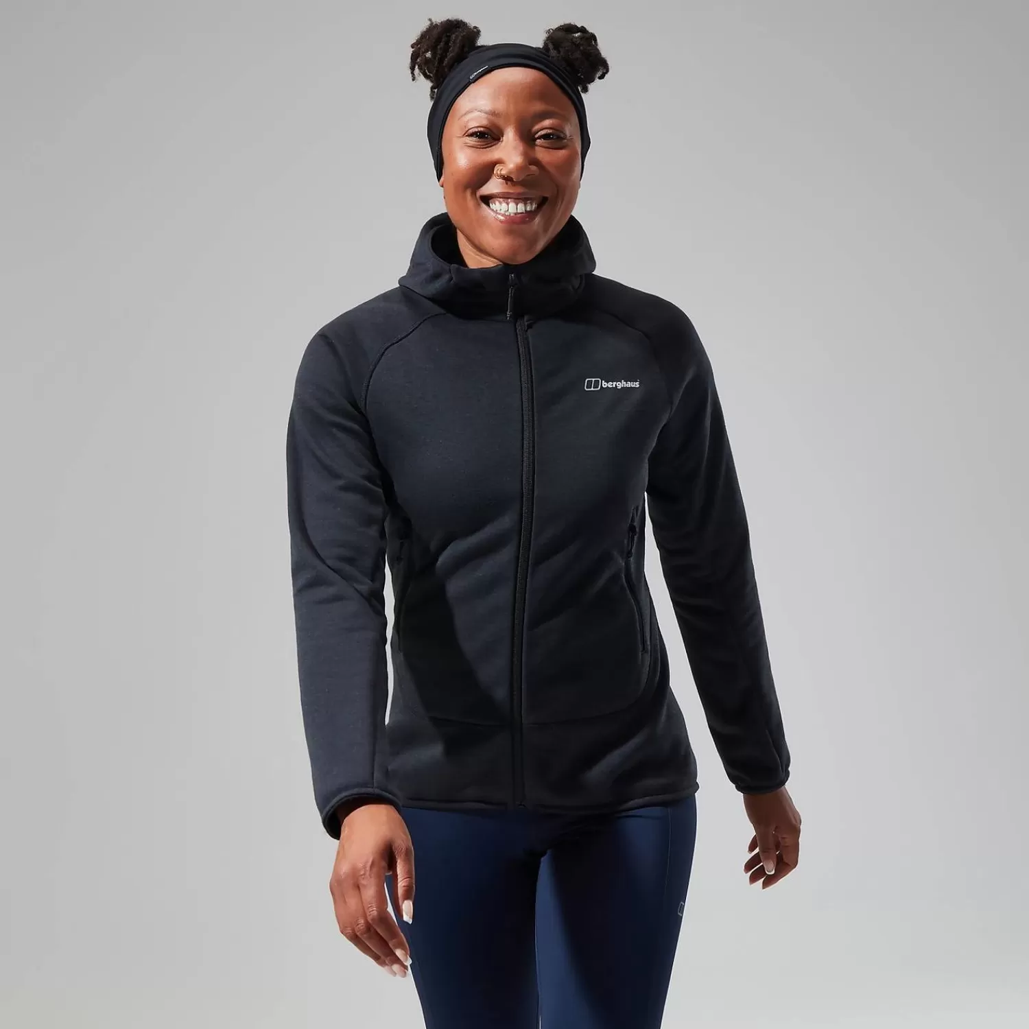 Berghaus Wandern & Trekking | Hoodies-Heuberg Hoodie für Damen - Schwarz/Grau Jet Black/Grey Pinstripe