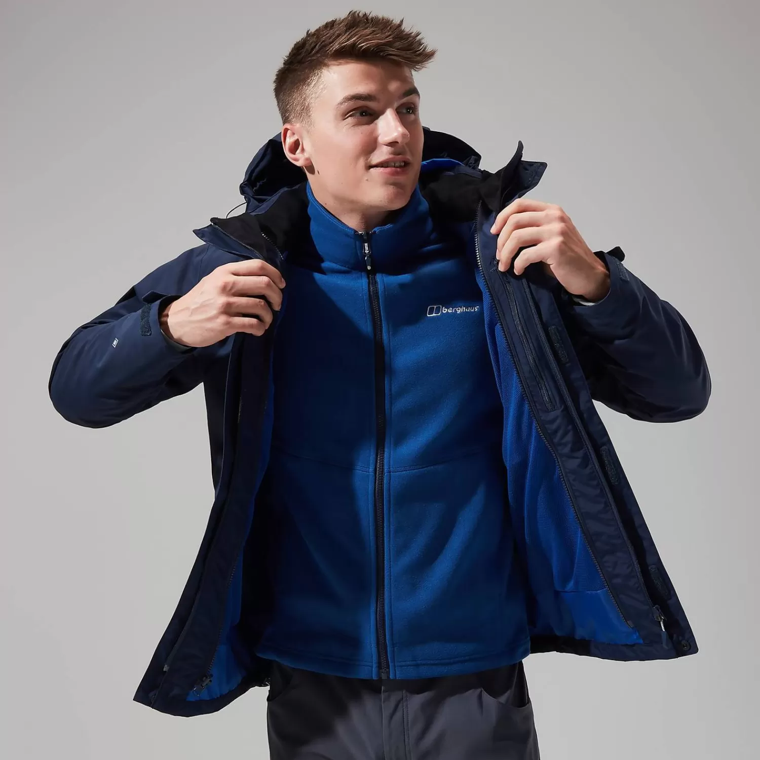 Berghaus 3 in 1 Jacken | Gore-Tex | Wasserdicht-Hillwalker Gemini 3-In-1 Jacke für Herren - Dunkel Blau