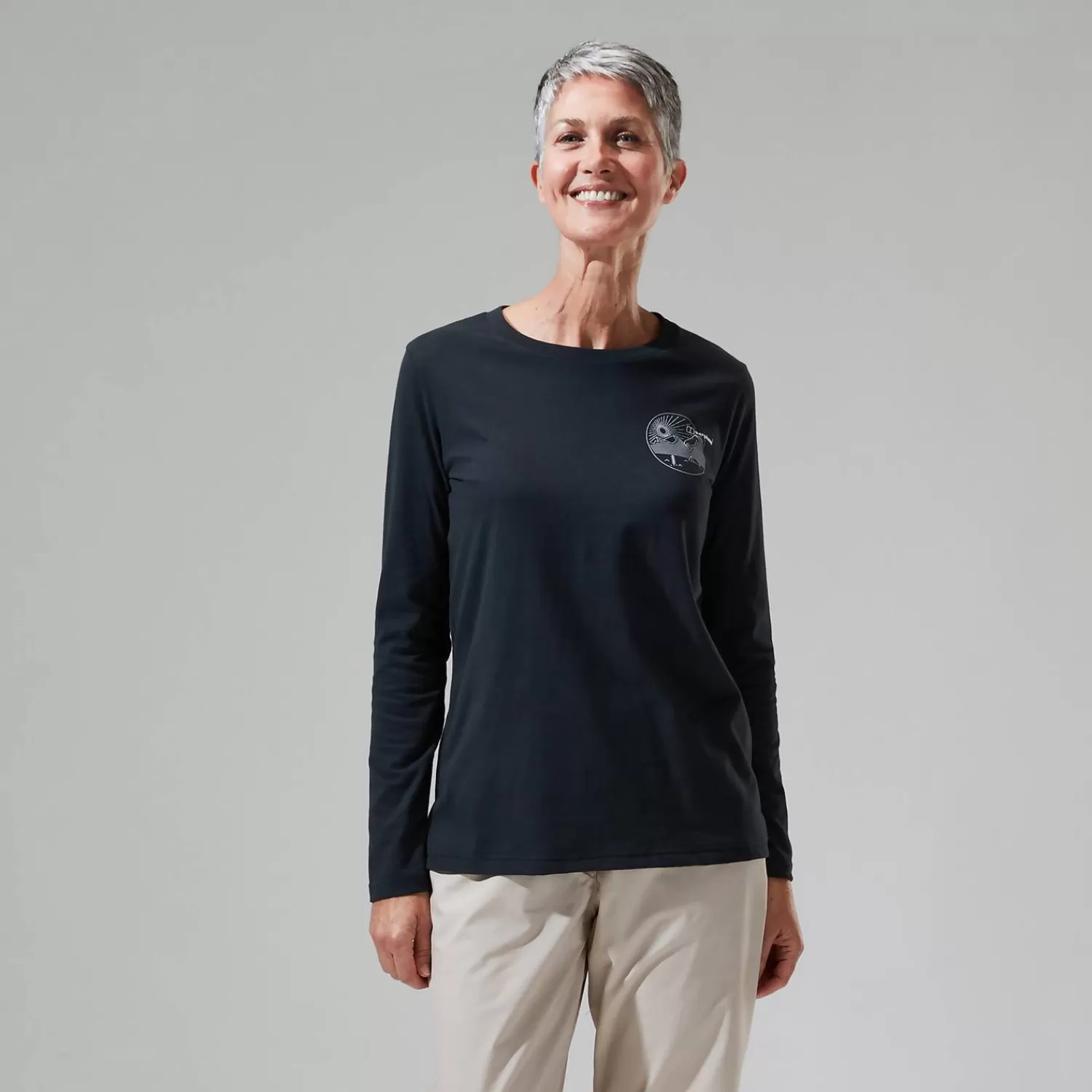 Berghaus Walking | T-Shirts-Linear Landscapre Long Sleeve T-Shirt für Damen - Schwarz