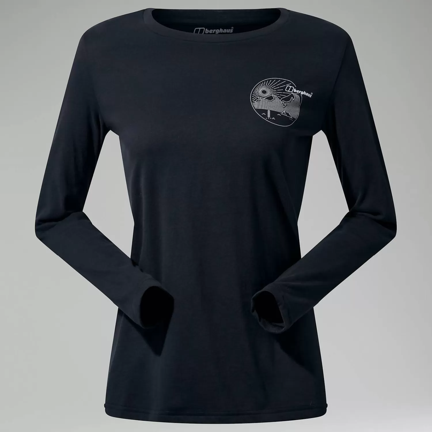 Berghaus Walking | T-Shirts-Linear Landscapre Long Sleeve T-Shirt für Damen - Schwarz