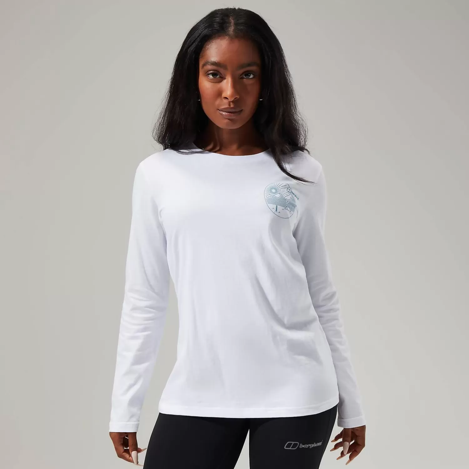 Berghaus Walking | Baselayer-Linear Landscapre Long Sleeve T-Shirt für Damen - Weiß