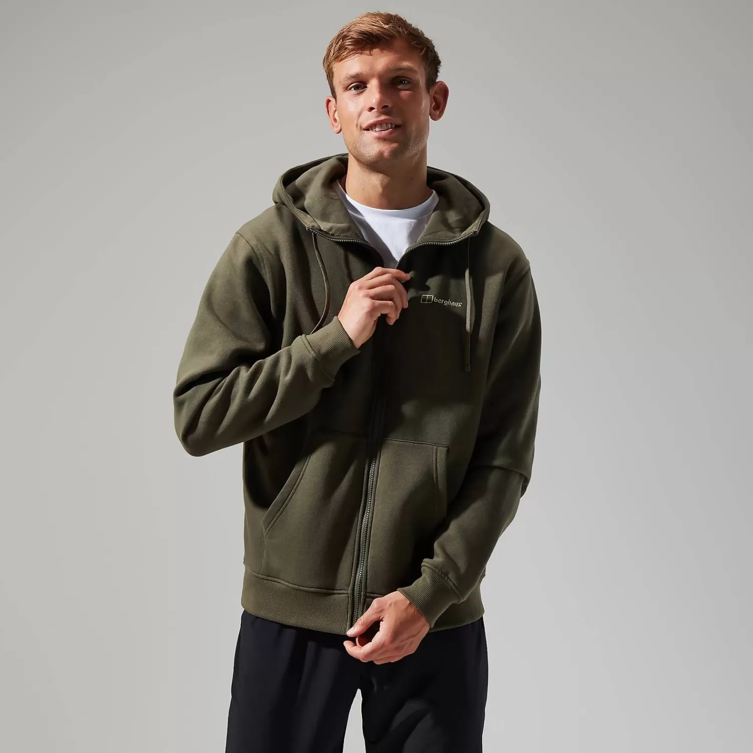 Berghaus Walking-Logo Full Zip Hoodie für Herren - Dunkelgrün Dark Green