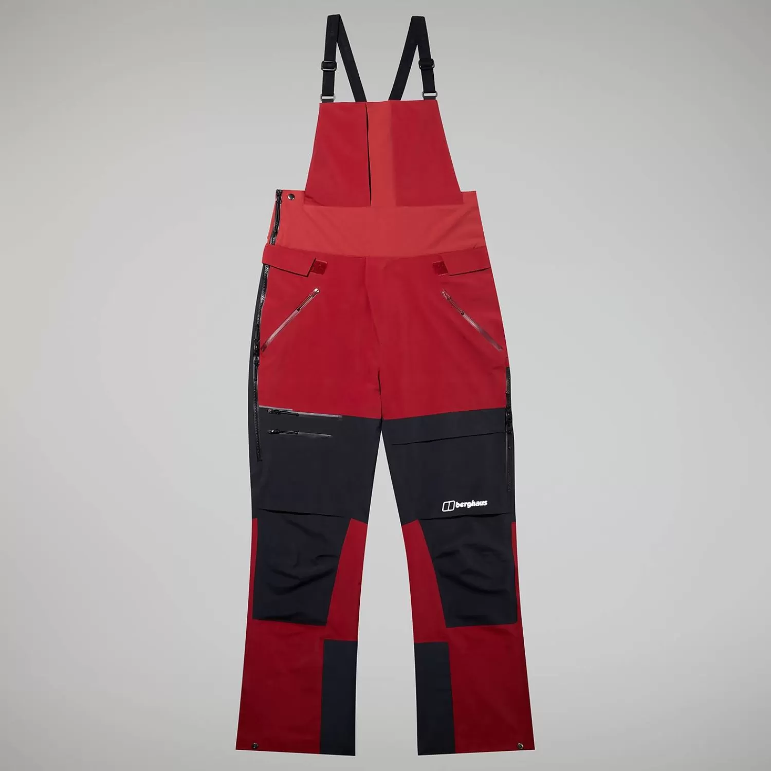 Berghaus Überhosen | Lange Hosen-MTN Arete Descend GTX Bib Pants für Herren - Dunkelrot/Schwarz