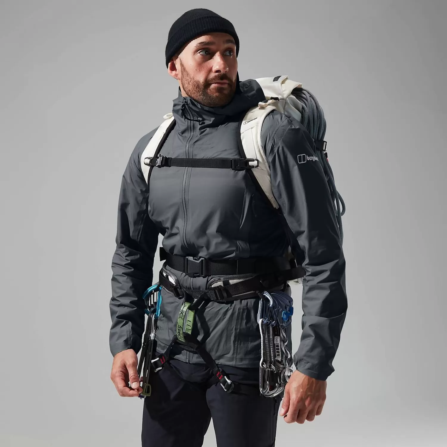 Berghaus Wasserdicht-MTN Guide Hyper Alpha Jacken für Herren - Grau/Schwarz