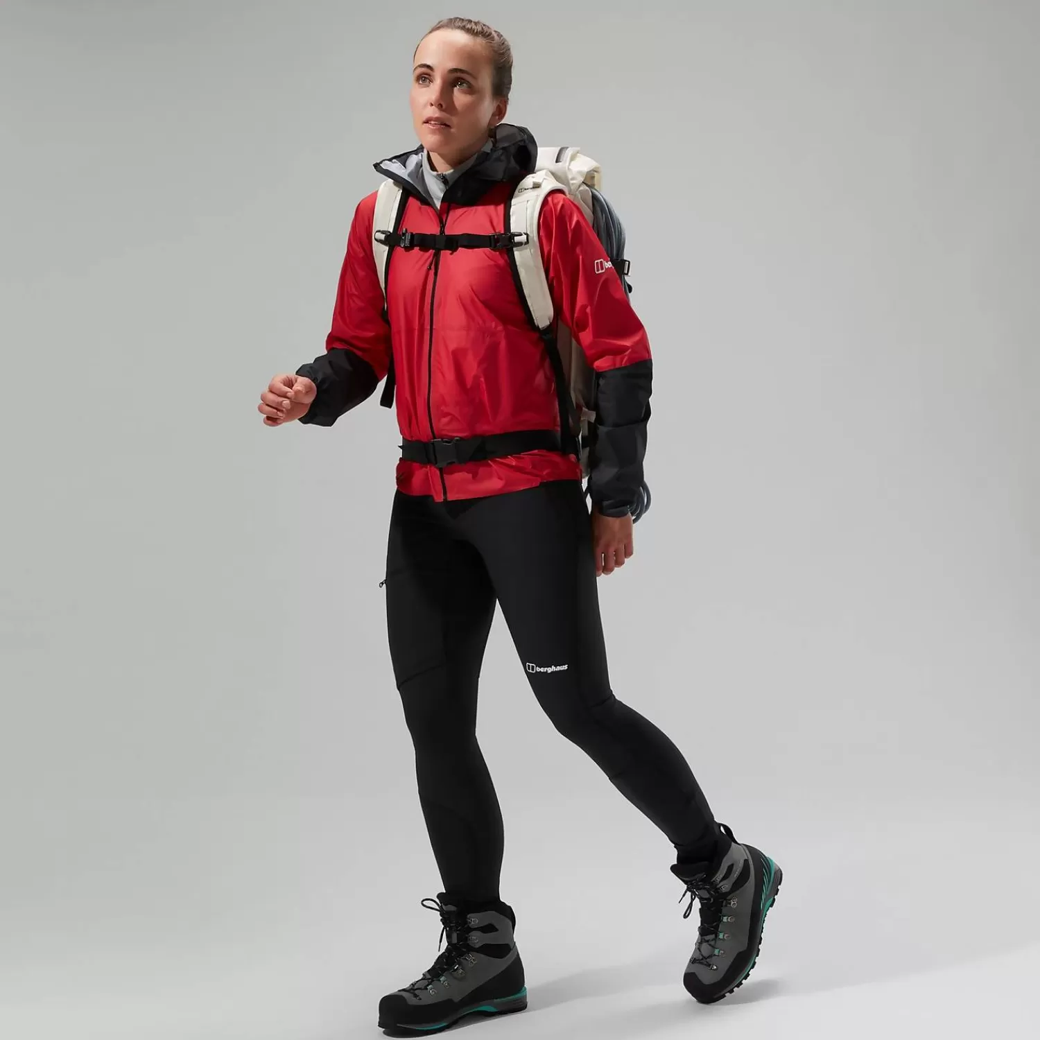 Berghaus Wasserdicht-MTN Guide Hyper LT Jacken für Damen - Rot/Schwarz