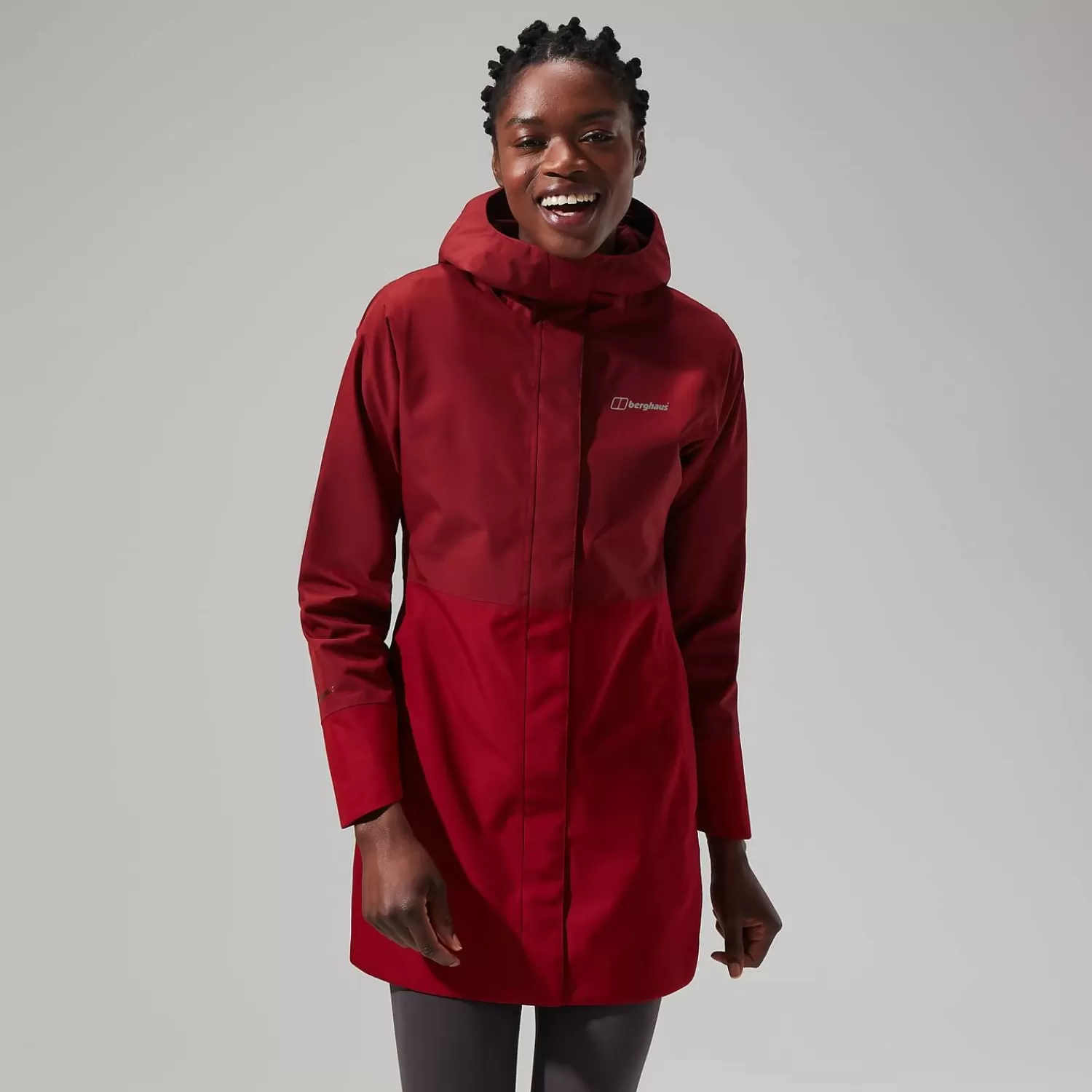 Berghaus Wasserdicht-Omeara Lange Jacken für Damen - Dunkelrot Dark Red