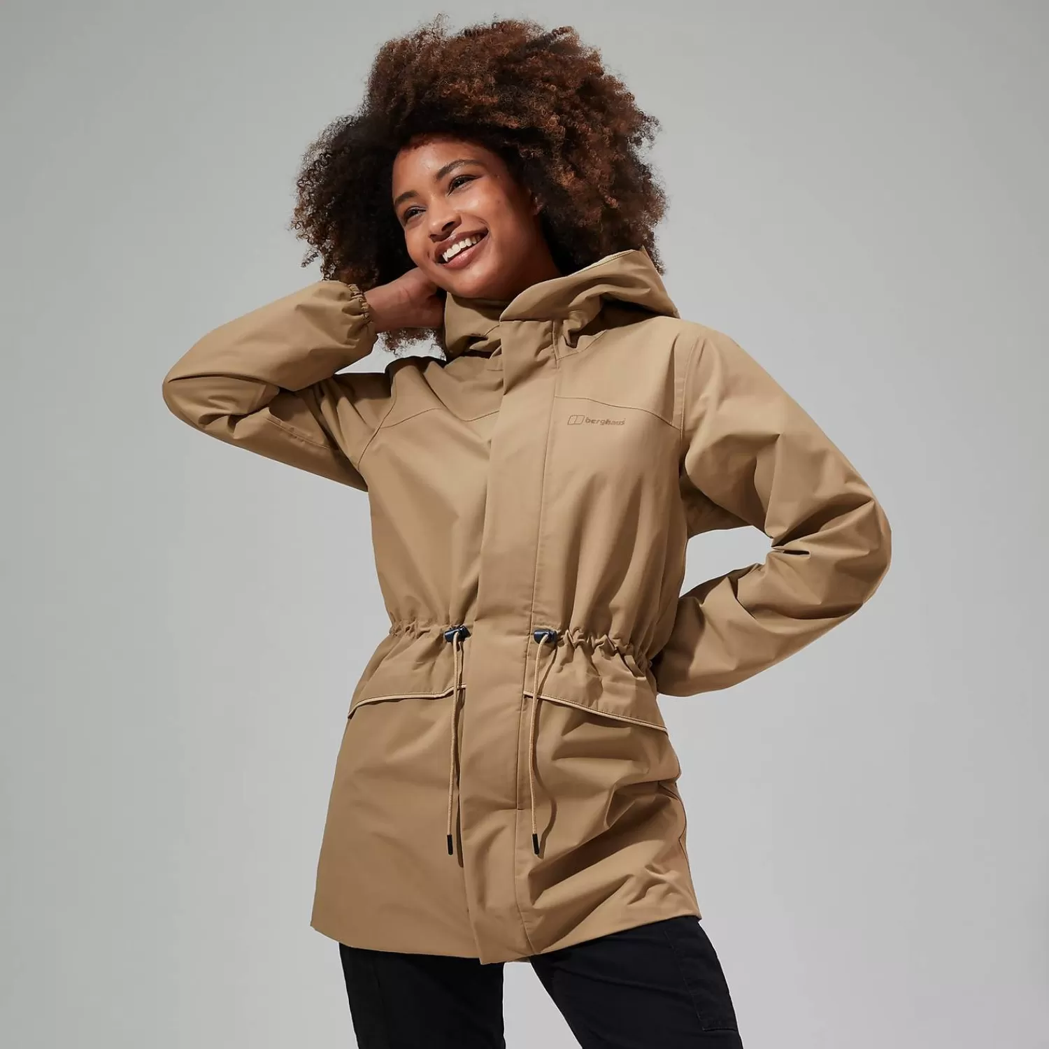 Berghaus Wasserdicht-SwirlhoJacke für Damen - Naturfarben/Türkis/Rot Natural